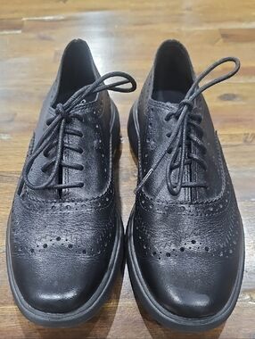 Cole Haan Black Leather Malorie Wingtip Oxford